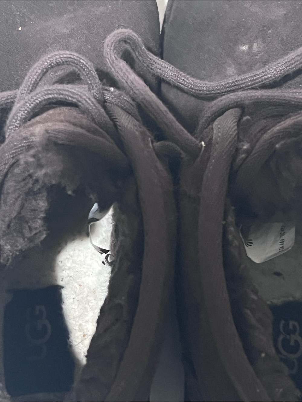 UGG Brown Suede Lace-Up Shearling Ankle Boots